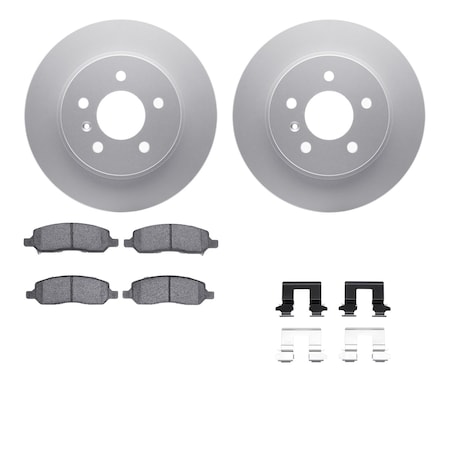 4512-45047, Geospec Rotors With 5000 Advanced Brake Pads Includes Hardware,  Silver